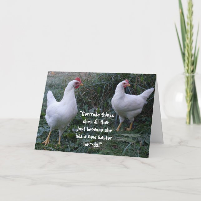 carte de POULES BABILLARDES DE PÂQUES blague (Devant)