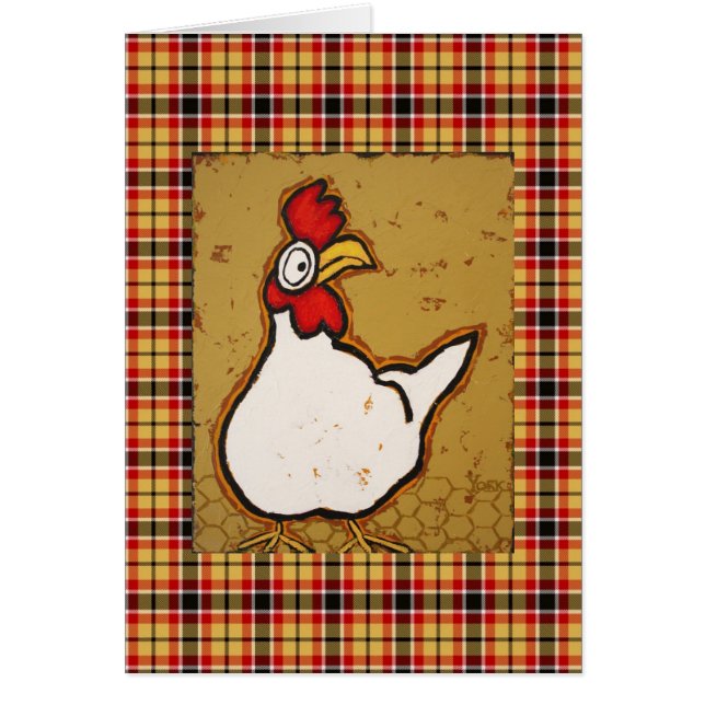 Carte de poulet avec le plaid (Devant)