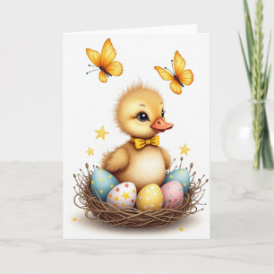 Carte de poussin d'oiseau mignon