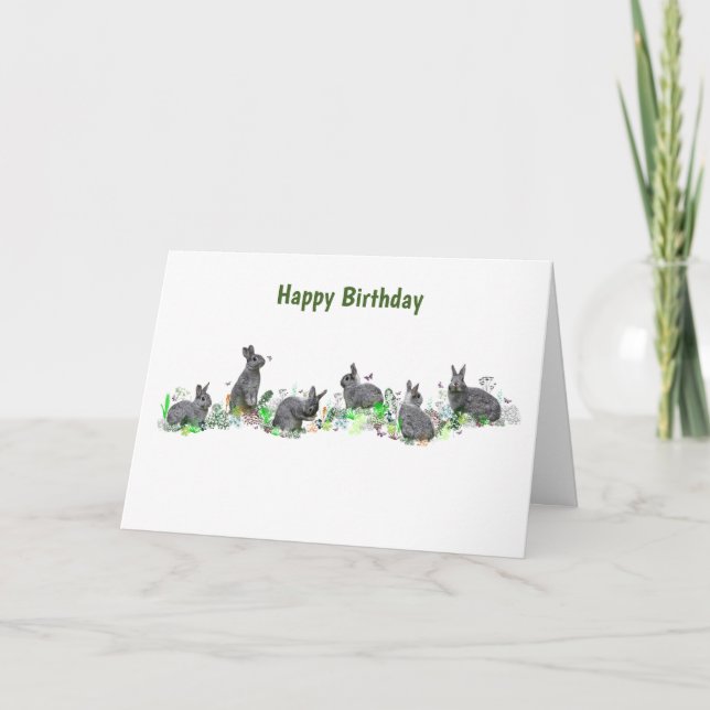 Carte de pré de lapin (anniversaire) (Devant)