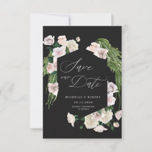 Carte de préavis de mariage à la rose carminée flo