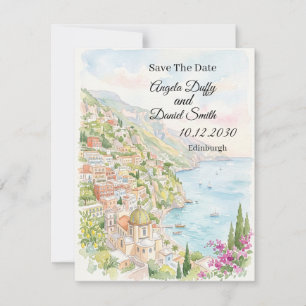 Carte de préavis de mariage à motif floral côtier