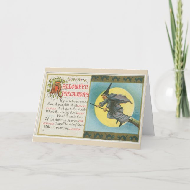 Carte de précautions de Halloween (Devant)