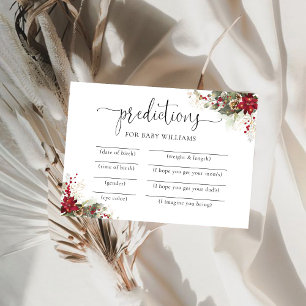 Carte de prédiction de Noël Red Poinsettia