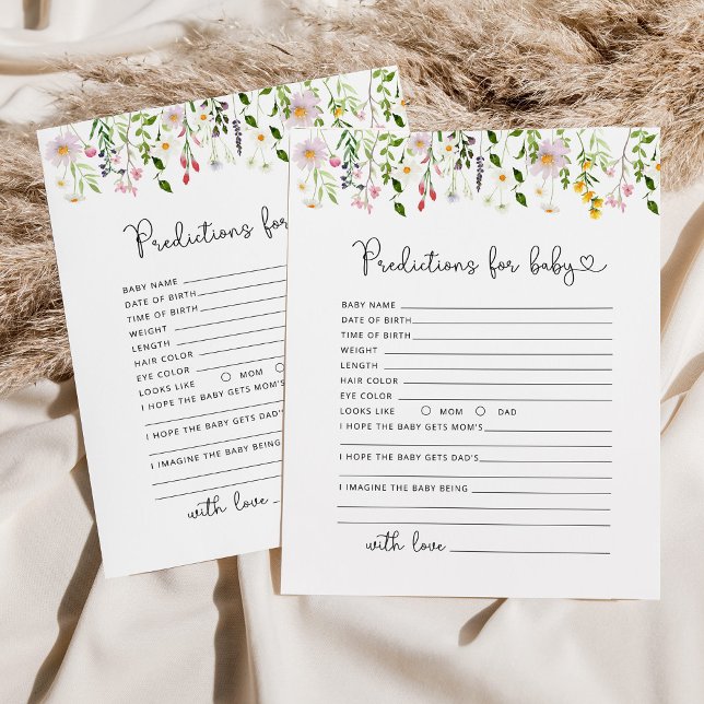 Carte de prédiction fleur sauvage de l'aquarelle (Créateur téléchargé)