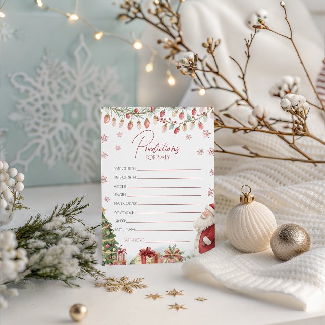 Carte de prédiction pour Baby Shower de Noël (Créateur téléchargé)