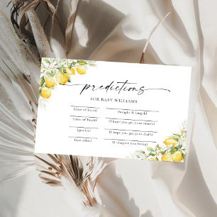 Carte de prédictions de Baby shower Citrus vert ci