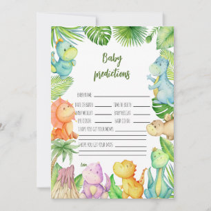 Carte de prédictions de Baby shower Dinosaur