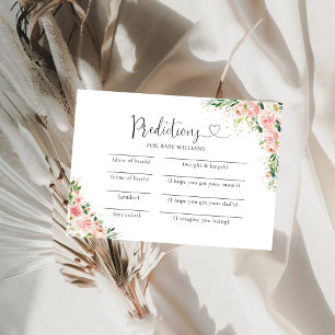 Carte de prédictions de Baby shower en or rose vif