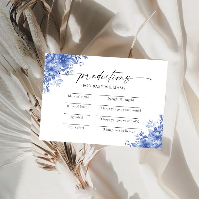 Carte de prédictions de Baby shower Floral Porcela (Créateur téléchargé)