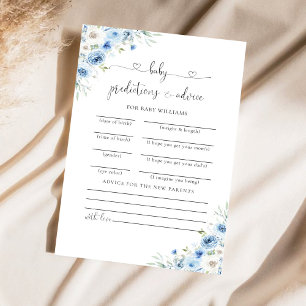 Carte de prédictions de douche pour bébé bleu fonc