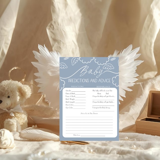 Carte de Prédictions et Conseils pour Bébé Ciel Bl (Heavenly Blue Baby Predictions & Advice Card)