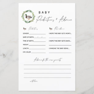 Carte de prédictions et conseils pour bébé Mallard