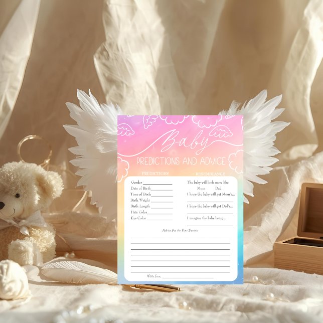 Carte de prédictions et de conseils pour bébé Arc- (Heavenly Rainbow Baby Predictions & Advice Card)