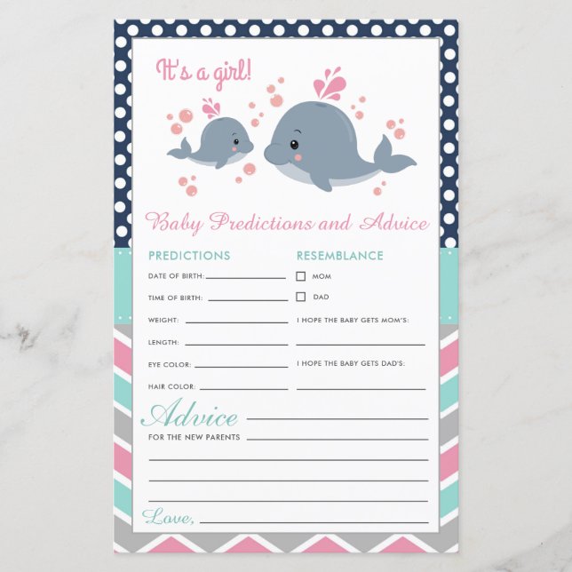 Carte de prédictions et de conseils pour bébé Bale (Devant)