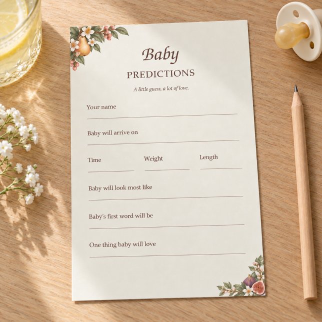 Carte de prédictions et de conseils pour bébé Loca (Locally Grown Baby Predictions and Advice Card)