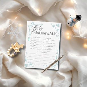 Carte de prédictions et de conseils pour bébé Snow