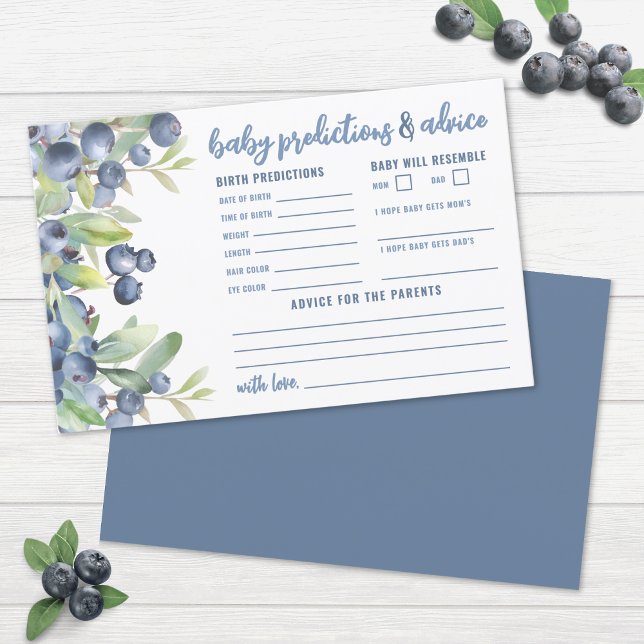 Carte de prédictions et de conseils pour une baby  (Berry Sweet Baby Shower Advice Predictions Card )