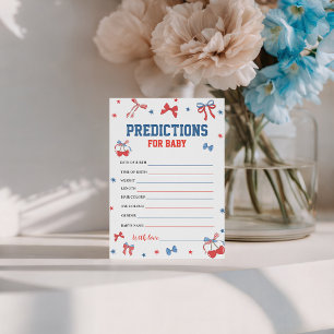 Carte de prédictions pour Baby Shower Americana