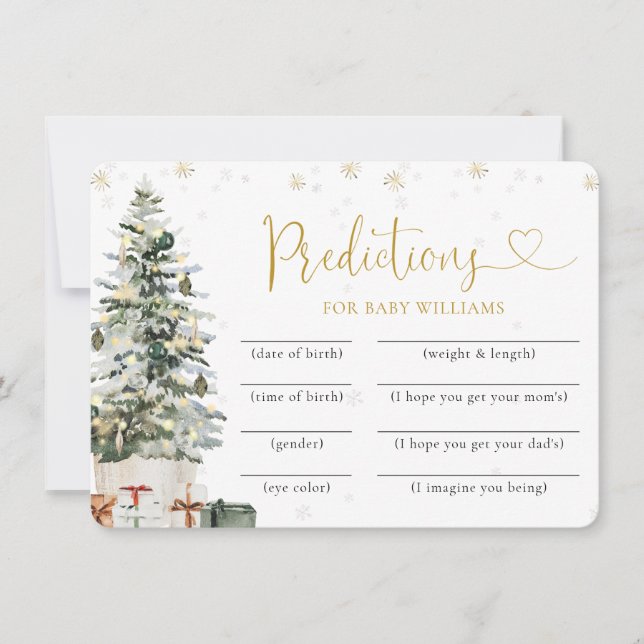 Carte de prédictions pour Baby Shower sur le thème (Devant)