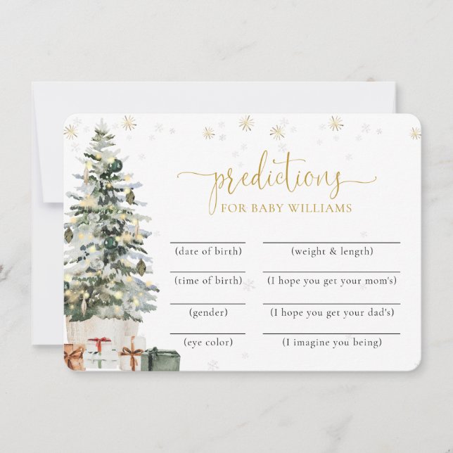 Carte de prédictions pour Baby Shower sur le thème (Devant)