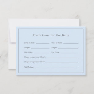 Carte de prédictions pour bébé Baby shower bleu si
