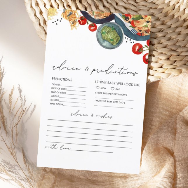 Carte de prédictions pour bébé italien aquarelle (Créateur téléchargé)