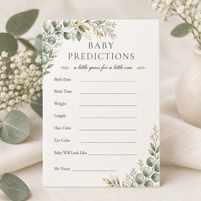Carte de prédictions pour bébé pour Baby Shower El (Créateur téléchargé)
