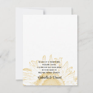 Carte de préférence Mariage graphique tournesol