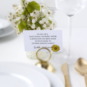 Carte de préférence Mariage Sunflower Charity
