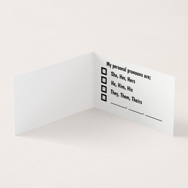 Carte de préférence Pronoun personnelle (Intérieur)