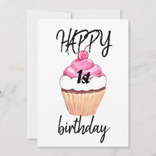Carte de premier anniversaire joyeux