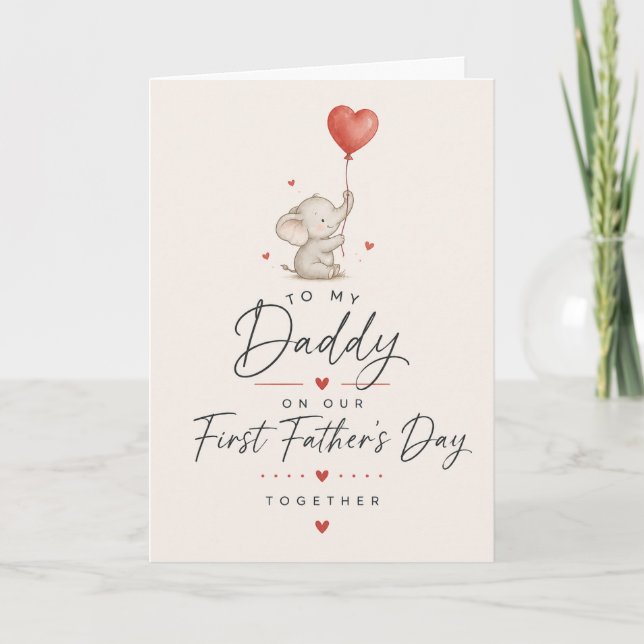 Carte de première fête des pères pour éléphant mig (Devant)
