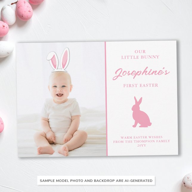 Carte de première Pâques de bébé avec oreilles de  (Créateur téléchargé)