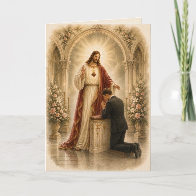 Carte de préparation au mariage catholique pour le (Devant)