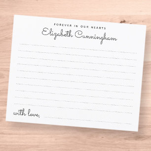 Carte de présence funéraire pour toujours dans nos