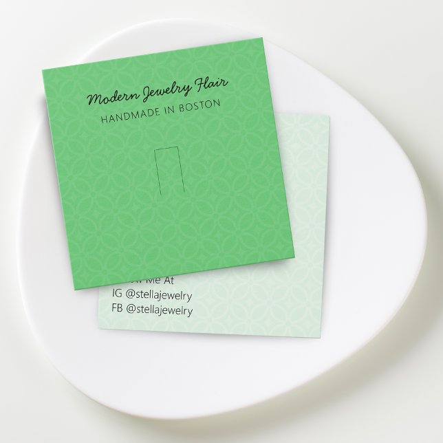 Carte de présentation d'anneau à motif moderne ver (Modern Pattern Vivid Green Ring Display Card)