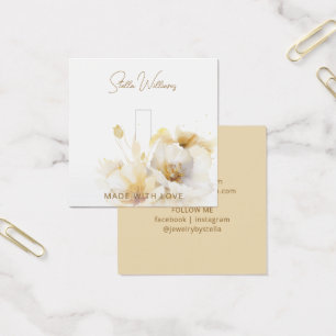 Carte de présentation de bague à fleurs élégante e