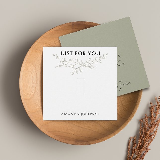 Carte de présentation de bague en branche moderne  (Ring Display Card With Modern Branch Earthy Green)