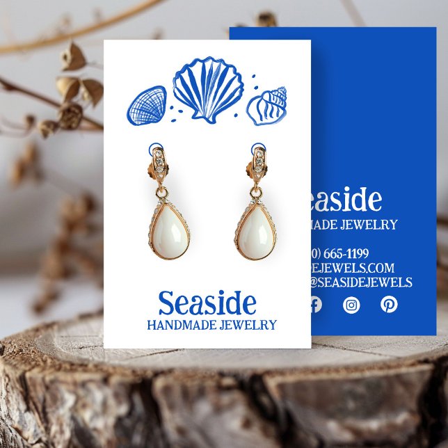 Carte de Présentation de Bijoux de Coquillages Bou (SEASHELLS Earring Necklace Jewelry Display Card
)