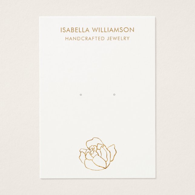 Carte de présentation de bijoux en or rose aquarel (Devant)