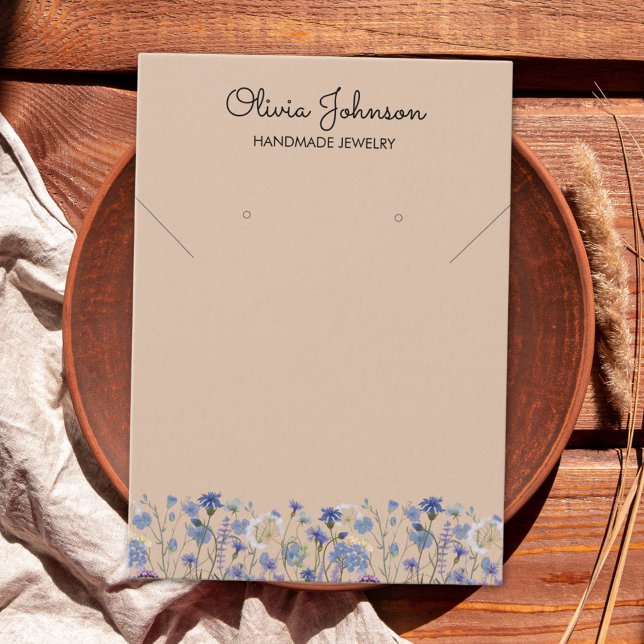 Carte de Présentation de Bijoux Fleur Sauvage Bleu (Close up 1)