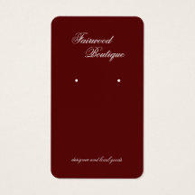 Carte de présentation de bijoux rouge profond bord