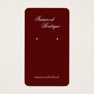 Carte de présentation de bijoux rouge profond bord