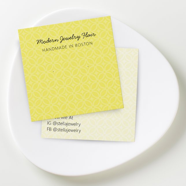 Carte de présentation de boucle d'oreille à motif  (Modern Pattern Vivid Yellow Earring Display Card)