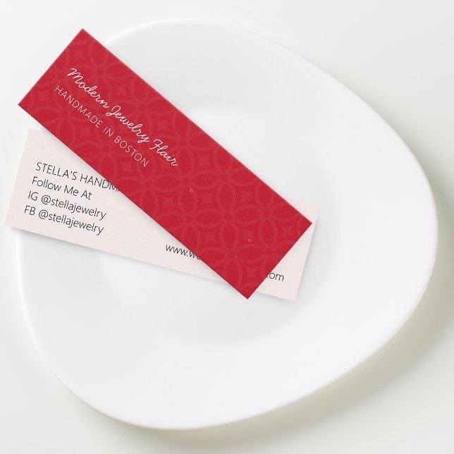 Carte de présentation de boucle d'oreille à stud m (Modern Pattern Red Stud Earring Display Card)