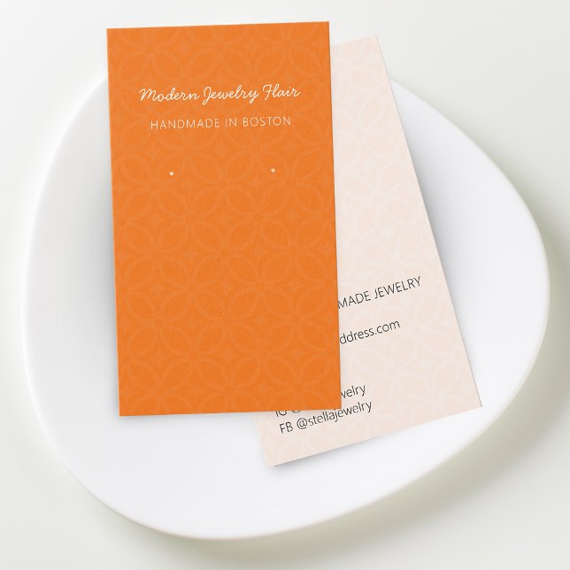 Carte de présentation de boucles d'oreilles à moti (Modern Pattern Orange Earring Display Card)