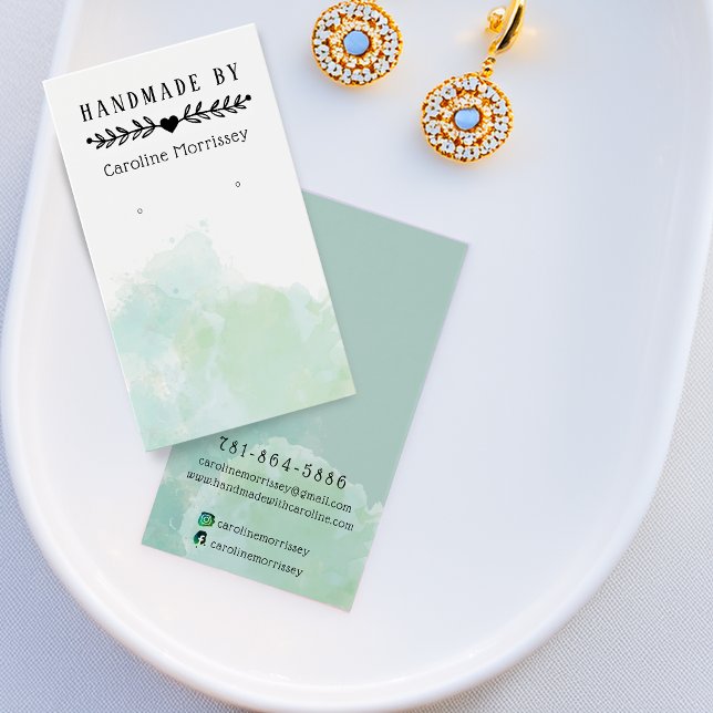 Carte de présentation de boucles d'oreilles avec é (Watercolor Splash Earring Display Card)