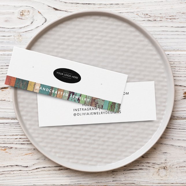 Carte de Présentation de Boucles d'Oreilles Chic A (Chic Add Your Logo Earring Display Card)