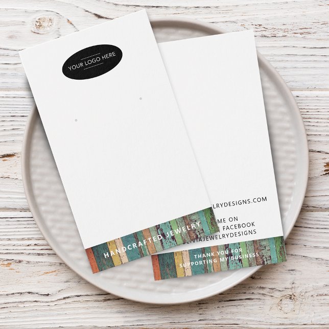 Carte de Présentation de Boucles d'Oreilles Chic A (Chic Add Your Logo Earring Display Card)